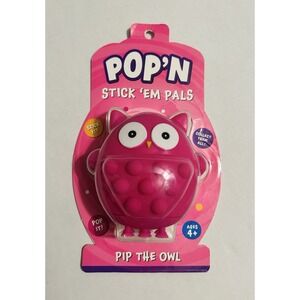 New POP'N STICK'EM PALS Fun Fidget Popper Toy - PIP THE OWL (Pink)
